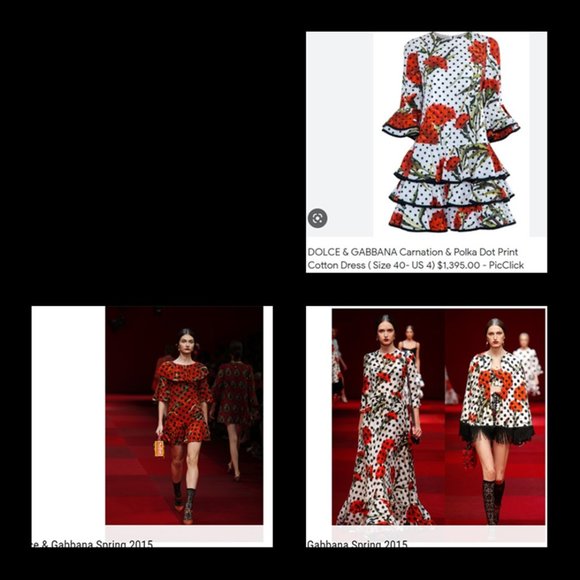 Dolce & Gabbana Polka Dots and Carnations Ruffled Mini Dress Spring/Summer 2015 - Picture 10 of 11